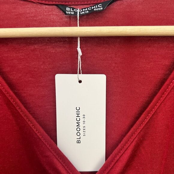 Elegant Red Plaid Midi Dress - Picture 4 of 8